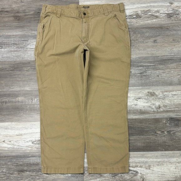 Carhartt Tan Mens 41x28 Rugged Flex Relaxed Fit Canvas Work Utility Pants EUC - Picture 1 of 11